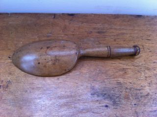 LOVELY LARGE DECORATIVE ANTIQUE CARVED WOODEN BUTTER / DAIRY SPOON 9 inch 3