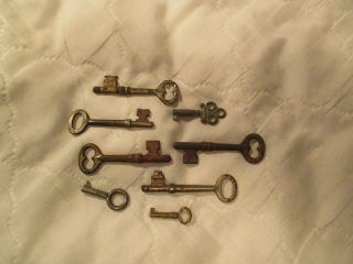 Skeleton Keys Jewelry Box Music Barrel Key 8 Keys Vintage Antique