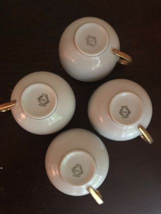 Antique O&E G Oscar And Edger Gutherz Royal Austria Tea Cups White Gold Trim. 3