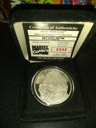Highland Marvel X - Men Rogue Silver Coin - Very Rare Marvel Comics