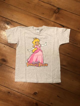 Vintage Mario Princess Peach Promo Video Game Shirt Youth M N64 Rare