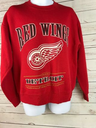 Vintage Mens Detroit Red Wings Lee Sport Sweatshirt Size Large Rare Yzerman