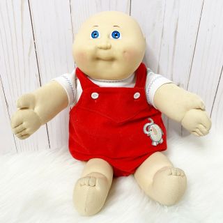Vintage 1984 Cabbage Patch Xavier Roberts Baby Boy Doll Blue Eyes Bald Clothed