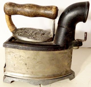 Antique Vintage Old Rare Cast Iron Coal Ironing Clothes Press Collectible 1900 ' s 2