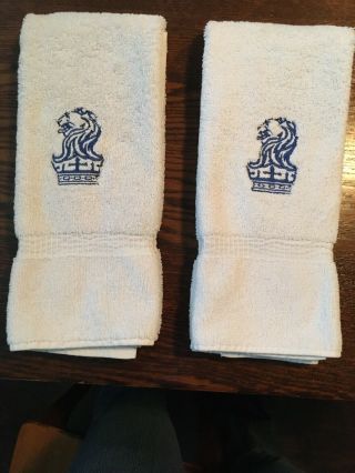 2 Vintage Ritz - Carlton White Hand Towel With Embroidered Emblem