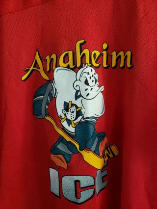 Rare Vintage 90s CCM NHL Anaheim Mighty Ducks ICE Hockey Jersey Youth S M Disney 2
