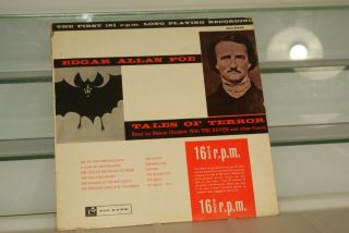 Rare Edgar Allan Poe - Tales Of Terror.  1959 Top Rank Vanguard Lp.  16 2/3 Rpm