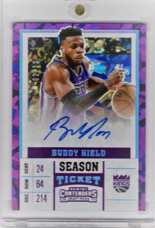 Buddy Hield 2017 Contenders Cracked Ice Ticket Auto 02/23 Sp Rare Nr - Mt/mint