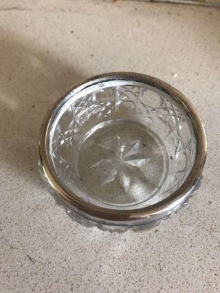 Pretty Little Glass Dish With Silver Rim 2