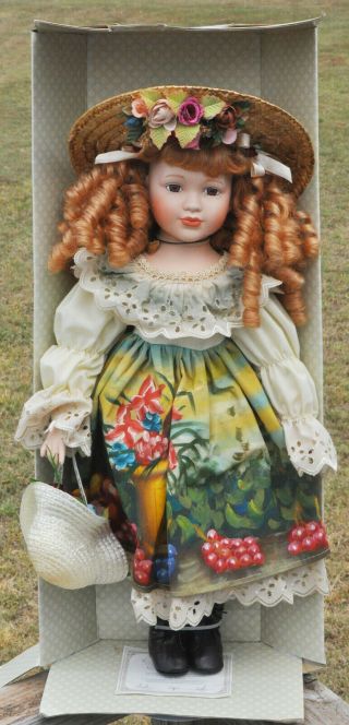 Classic Treasures 23 " Hand Painted Porcelain Bisque Rare Cute Redhead Curls Doll