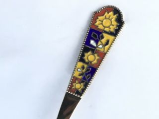 1950’s Russian Silver Gilt and Enamel Spoon,  14.  3cms 3