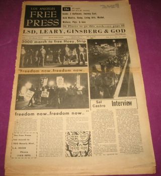 Los Angeles Press - Oct 4 - 10 1968 Issue Vol 5 40 Rare Us Underground Mag