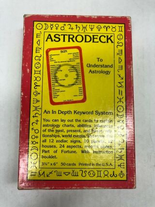 Rare Astrodeck Astrology Info System,  Large 6x3 - 3/4 " Cards,  Psychic,  Exc Cond