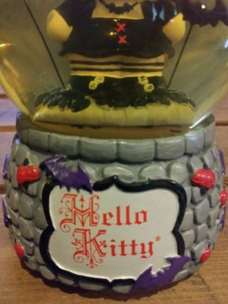 RARE VTG Hello Kitty Collectible Snow Globe Halloween Gothic Theme Glass Glitter 2