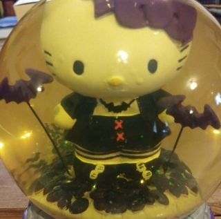 RARE VTG Hello Kitty Collectible Snow Globe Halloween Gothic Theme Glass Glitter 3