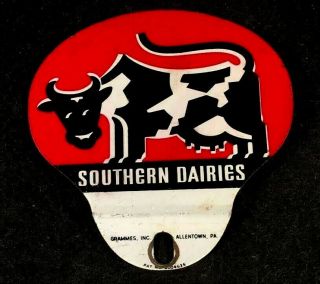 Vintage Southern Dairies License Plate Topper Rare Old Advertising Sign
