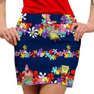 Loudmouth Golf Womens Size 4 Rare Sponge Bob Square Pants Skirt Skort