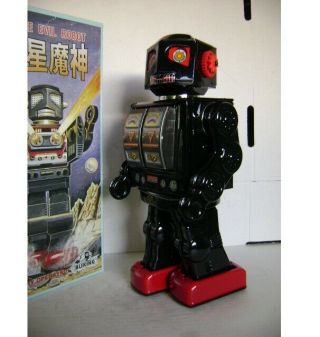 RARE SPACE EVIL BLACK ROBOT METAL HOUSE JAPAN MIB 2