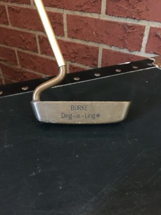 Vintage Burke Ding - A - Ling Tuning Fork Brass Putter - Rare