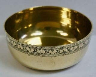 Antique/vintage Indian/tibetan Engraved Brass Singing Meditation Bowl