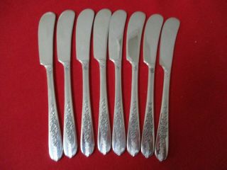 (8) Oneida Nobility Silverplate Butter Spreaders,  1939 Royal Rose 20