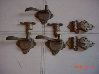 Antique Brass Ice Box Hardware Latches & Hinges