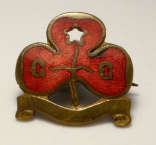 Fine Rare Vintage Girl Guides Promise Red Enamel Badge Ja Wylie & Co