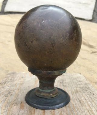 Antique Large Heavy Early Victorian Bronze Central Front Door Knob Architectural
