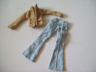 Barbie Doll Fashion My Scene Chelsea Clothes Suede Look Jacket Flared Jeans