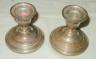 2 Vintage International Sterling Silver Weighted Candle Holders,  20.  5 Oz,  N238