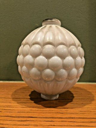 Vintage White Ribbed Grape Glass Lightning Rod Ball Milk Glass