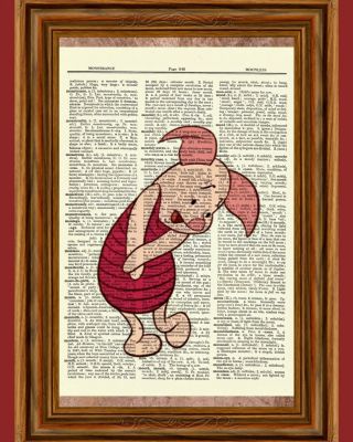 Piglet From Winnie The Pooh Dictionary Art Print Picture Poster Classic Vintage