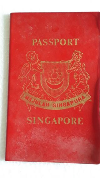 Singapore Passport 1978 Cancelled Vintage Collectible - Very Rare Travel Doc.