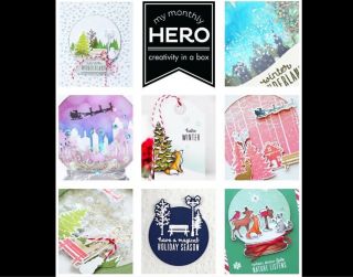 Hero Arts Stamp & Die From October 2016 Kit Snow Globe Christmas,  Rare