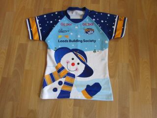 Isc Leeds Rhinos Building Society Limited Edition Rare Xmas Top Child Youth Size