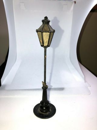 Antique Vintage Dollhouse Mini - Old Fashioned Street Lamp - Painted Cast Iron