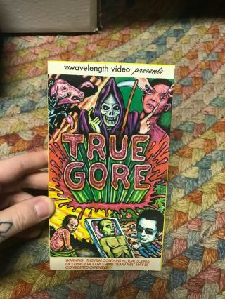True Gore Wavelength Video Horror Sov Slasher Vhs Oop Rare Big Box Slip