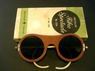 Steampunk 1920s Ao Vintage Green Lens Welding Glasses Cosplay Riding Cable Nos