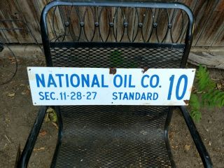 Rare Porcelain National Oil Company Oil Well Lease Sign