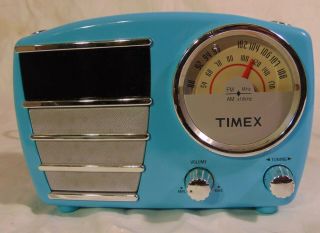 Timex T247l S Alarm Clock Radio Blue Retro Style