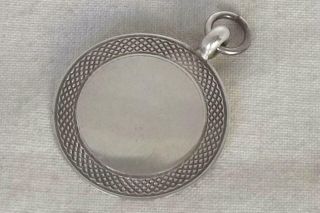 A Fine Vintage Solid Sterling Silver Pocket Watch Chain Fob Medal.