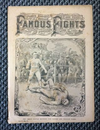 1900s Antique Famous Fights Boxing Newspaper 57 Tom Sayers Vs William Perry