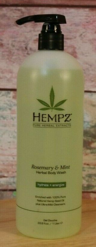 Hempz Herbal Body Wash Rosemary And Pump Bottle 33.  8 Oz Rare