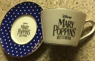 Mary Poppins Returns Tea Cup & Saucer Set Promotional Disney Movie Studio Rare