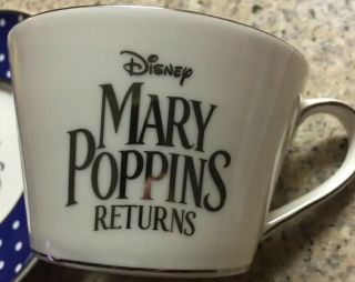 Mary Poppins Returns Tea Cup & Saucer Set Promotional Disney Movie Studio Rare 2