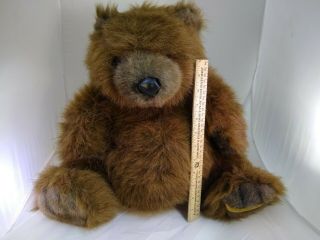 Plush Vtg 1994 Fancy Zoo Brown Fuzzy Fur Pot Belly Bear 16 " Tall 9429