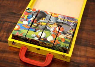 Walt Disney Mickey Mouse Picture Cubes Puzzle Rare Vintage Import Germany Toy 2