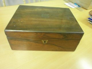 Victorian Rosewood Brass Bound Writing Box,  Slope