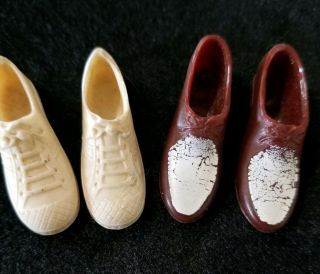 2 Pair Ken Doll Rubber Shoes Japan Vintage 60 