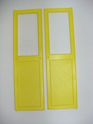 Vintage 1978 Barbie Dream House Two Back Doors Replacement Parts Yellow